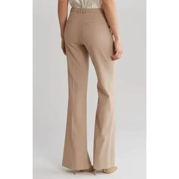 Theory Tan Flared Trousers - Picture 2 of 5